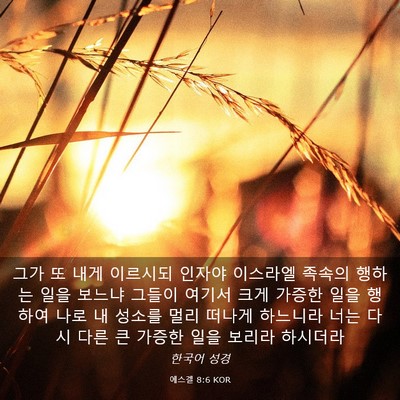 Picture 03 - 에스겔 8:6 KOR - 그가 또 내게 이르시되 인자야 - Bible Verse Picture