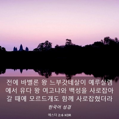 Picture 03 - 에스더 2:6 KOR - 전에 바벨론 왕 느부갓네살이 - Bible Verse Picture