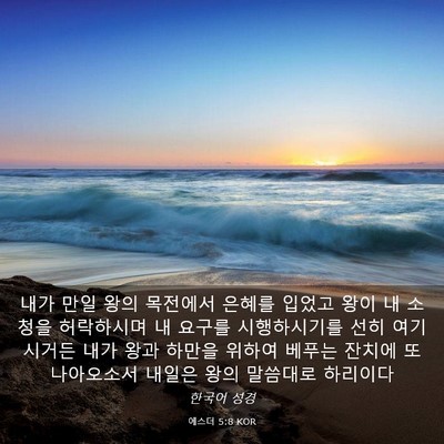 Picture 03 - 에스더 5:8 KOR - 내가 만일 왕의 목전에서 은혜를 - Bible Verse Picture