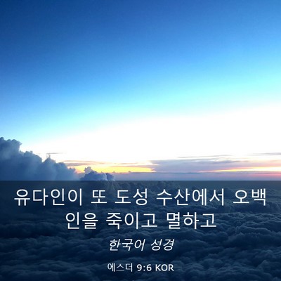 Picture 03 - 에스더 9:6 KOR - 유다인이 또 도성 수산에서 오백인을 - Bible Verse Picture