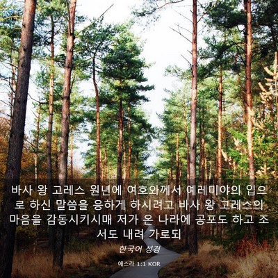 Picture 03 - 에스라 1:1 KOR - 바사 왕 고레스 원년에 여호와께서 - Bible Verse Picture