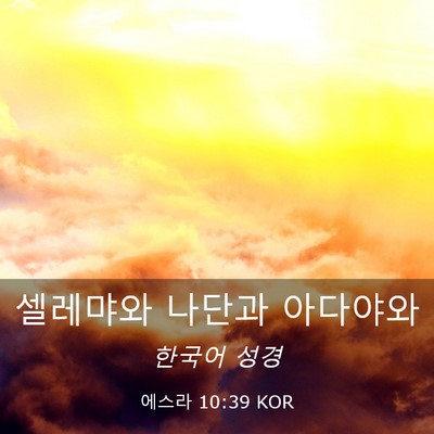 Picture 03 - 에스라 10:39 KOR - 셀레먀와 나단과 - Bible Verse Picture