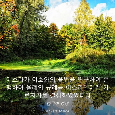 Picture 03 - 에스라 7:10 KOR - 에스라가 여호와의 율법을 연구하여 - Bible Verse Picture
