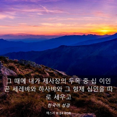 Picture 03 - 에스라 8:24 KOR - 그 때에 내가 제사장의 두목 중 십 - Bible Verse Picture