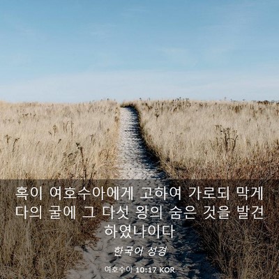 Picture 03 - 여호수아 10:17 KOR - 혹이 여호수아에게 고하여 가로되 - Bible Verse Picture