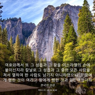 Picture 03 - 여호수아 10:30 KOR - 여호와께서 또 그 성읍과 그 왕을 - Bible Verse Picture