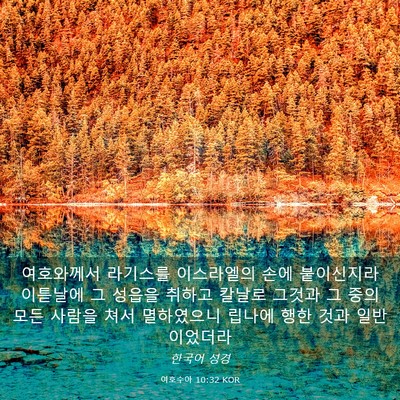 Picture 03 - 여호수아 10:32 KOR - 여호와께서 라기스를 이스라엘의 - Bible Verse Picture
