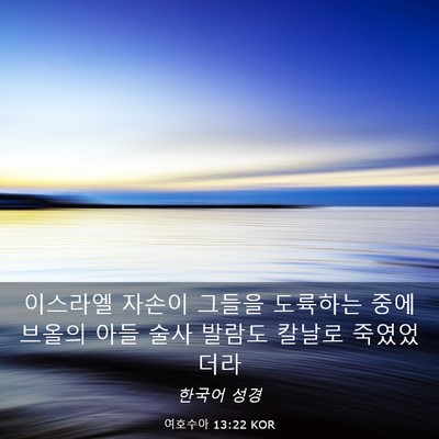 Picture 03 - 여호수아 13:22 KOR - 이스라엘 자손이 그들을 도륙하는 - Bible Verse Picture