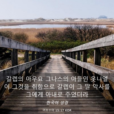 Picture 03 - 여호수아 15:17 KOR - 갈렙의 아우요 그나스의 아들인 - Bible Verse Picture