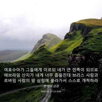 Picture 03 - 여호수아 17:15 KOR - 여호수아가 그들에게 이르되 네가 큰 - Bible Verse Picture