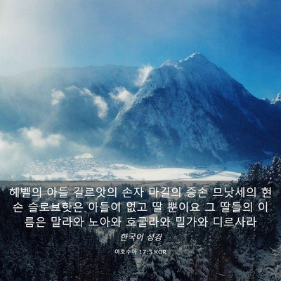Picture 03 - 여호수아 17:3 KOR - 헤벨의 아들 길르앗의 손자 마길의 - Bible Verse Picture