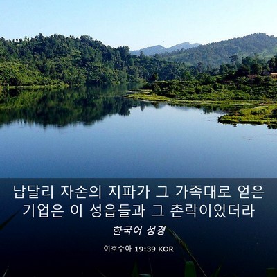 Picture 03 - 여호수아 19:39 KOR - 납달리 자손의 지파가 그 가족대로 - Bible Verse Picture