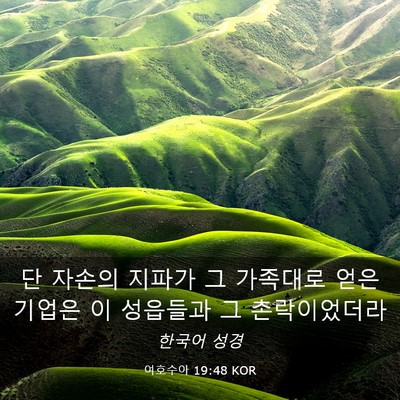 Picture 03 - 여호수아 19:48 KOR - 단 자손의 지파가 그 가족대로 얻은 - Bible Verse Picture