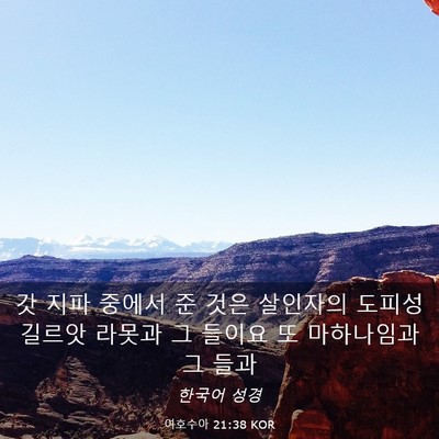 Picture 03 - 여호수아 21:38 KOR - 갓 지파 중에서 준 것은 살인자의 - Bible Verse Picture