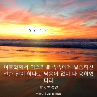 Picture 03 - 여호수아 21:45 KOR - 여호와께서 이스라엘 족속에게 - Bible Verse Picture