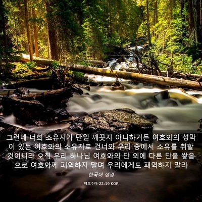 Picture 03 - 여호수아 22:19 KOR - 그런데 너희 소유지가 만일 깨끗지 - Bible Verse Picture