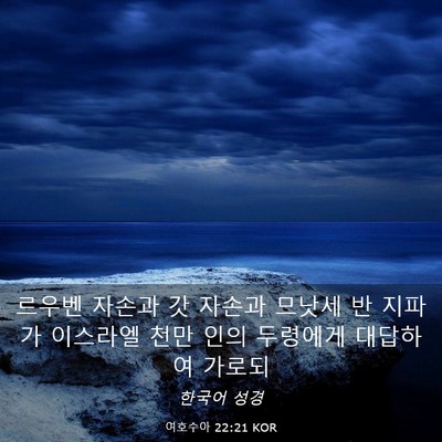 Picture 03 - 여호수아 22:21 KOR - 르우벤 자손과 갓 자손과 므낫세 반 - Bible Verse Picture