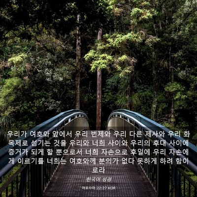 Picture 03 - 여호수아 22:27 KOR - 우리가 여호와 앞에서 우리 번제와 - Bible Verse Picture