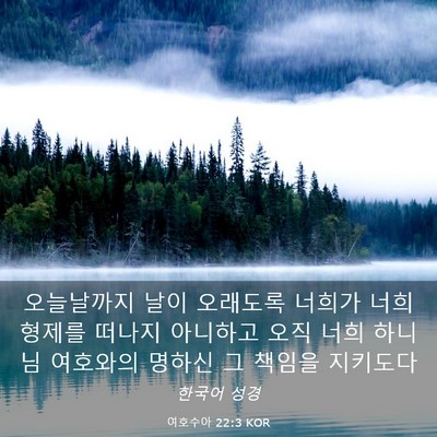 Picture 03 - 여호수아 22:3 KOR - 오늘날까지 날이 오래도록 너희가 - Bible Verse Picture
