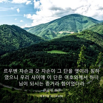 Picture 03 - 여호수아 22:34 KOR - 르우벤 자손과 갓 자손이 그 단을 - Bible Verse Picture