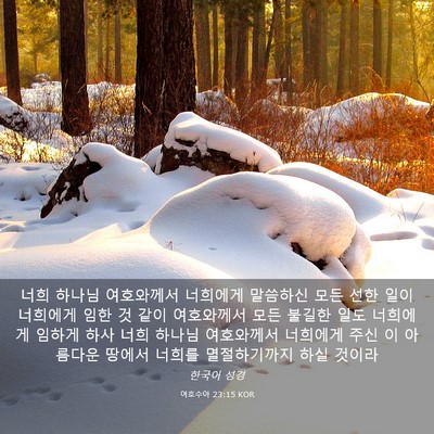 Picture 03 - 여호수아 23:15 KOR - 너희 하나님 여호와께서 너희에게 - Bible Verse Picture