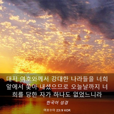 Picture 03 - 여호수아 23:9 KOR - 대저 여호와께서 강대한 나라들을 - Bible Verse Picture