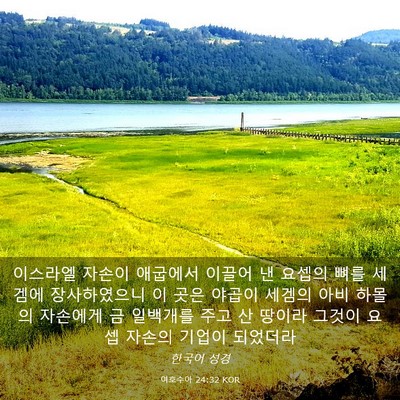 Picture 03 - 여호수아 24:32 KOR - 이스라엘 자손이 애굽에서 이끌어 낸 - Bible Verse Picture
