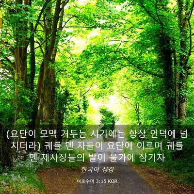 Picture 03 - 여호수아 3:15 KOR - (요단이 모맥 거두는 시기에는 항상 - Bible Verse Picture