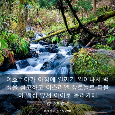 Picture 03 - 여호수아 8:10 KOR - 여호수아가 아침에 일찌기 일어나서 - Bible Verse Picture