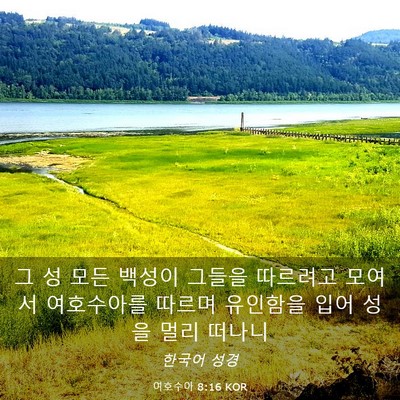 Picture 03 - 여호수아 8:16 KOR - 그 성 모든 백성이 그들을 따르려고 - Bible Verse Picture