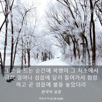 Picture 03 - 여호수아 8:19 KOR - 그 손을 드는 순간에 복병이 그 - Bible Verse Picture