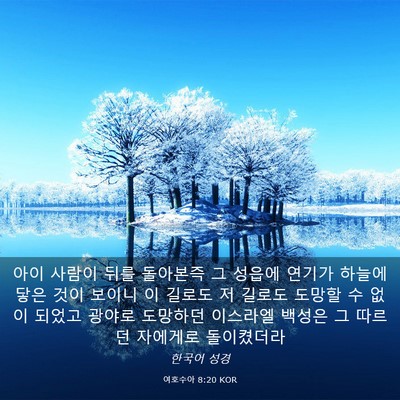 Picture 03 - 여호수아 8:20 KOR - 아이 사람이 뒤를 돌아본즉 그 - Bible Verse Picture