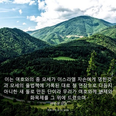 Picture 03 - 여호수아 8:31 KOR - 이는 여호와의 종 모세가 이스라엘 - Bible Verse Picture