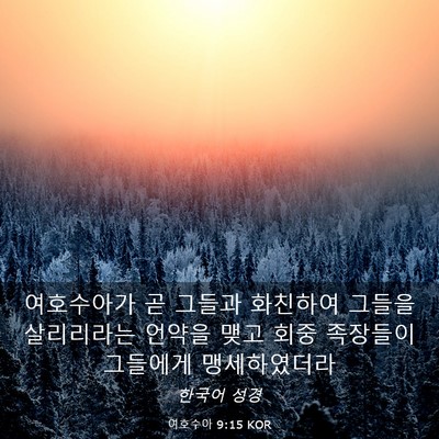 Picture 03 - 여호수아 9:15 KOR - 여호수아가 곧 그들과 화친하여 - Bible Verse Picture
