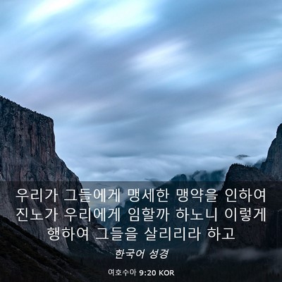 Picture 03 - 여호수아 9:20 KOR - 우리가 그들에게 맹세한 맹약을 - Bible Verse Picture