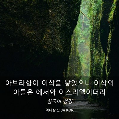 Picture 03 - 역대상 1:34 KOR - 아브라함이 이삭을 낳았으니 이삭의 - Bible Verse Picture