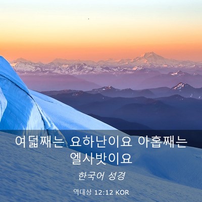 Picture 03 - 역대상 12:12 KOR - 여덟째는 요하난이요 아홉째는 - Bible Verse Picture
