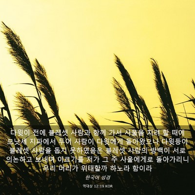 Picture 03 - 역대상 12:19 KOR - 다윗이 전에 블레셋 사람과 함께 - Bible Verse Picture