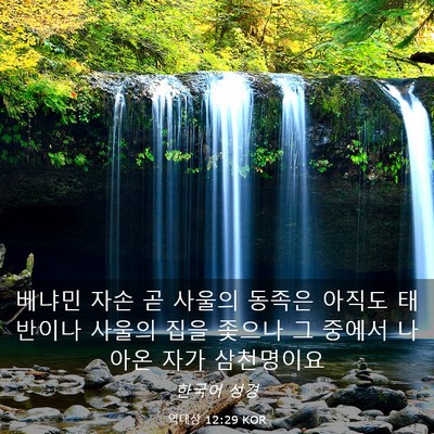 Picture 03 - 역대상 12:29 KOR - 베냐민 자손 곧 사울의 동족은 - Bible Verse Picture