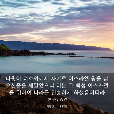 Picture 03 - 역대상 14:2 KOR - 다윗이 여호와께서 자기로 이스라엘 - Bible Verse Picture