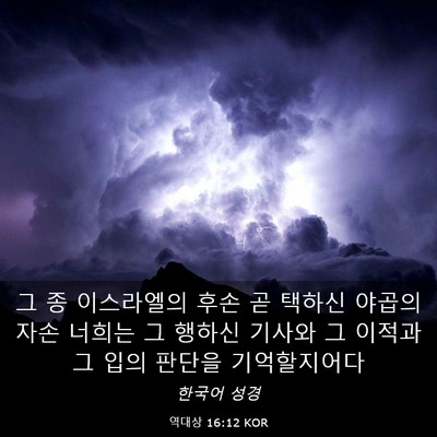 Picture 03 - 역대상 16:12 KOR - 그 종 이스라엘의 후손 곧 택하신 - Bible Verse Picture