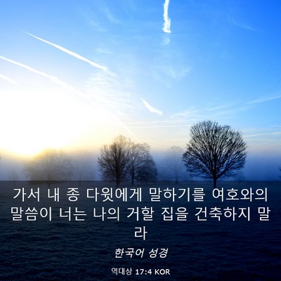 Picture 03 - 역대상 17:4 KOR - 가서 내 종 다윗에게 말하기를 - Bible Verse Picture