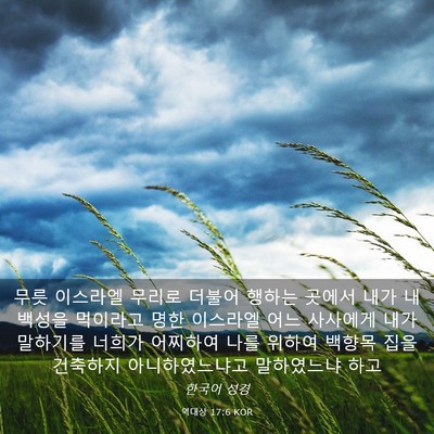 Picture 03 - 역대상 17:6 KOR - 무릇 이스라엘 무리로 더불어 행하는 - Bible Verse Picture