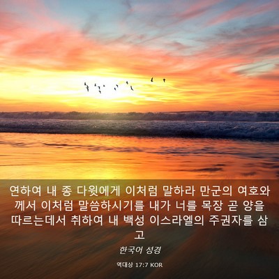 Picture 03 - 역대상 17:7 KOR - 연하여 내 종 다윗에게 이처럼 - Bible Verse Picture