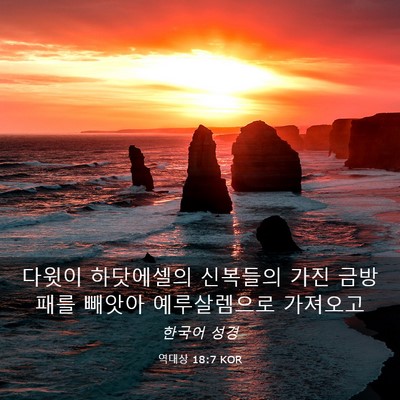 Picture 03 - 역대상 18:7 KOR - 다윗이 하닷에셀의 신복들의 가진 - Bible Verse Picture