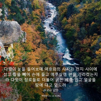 Picture 03 - 역대상 21:16 KOR - 다윗이 눈을 들어보매 여호와의 - Bible Verse Picture