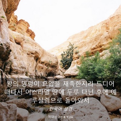 Picture 03 - 역대상 21:4 KOR - 왕의 명령이 요압을 재촉한지라 - Bible Verse Picture