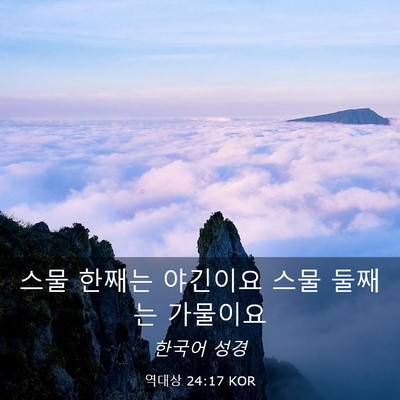Picture 03 - 역대상 24:17 KOR - 스물 한째는 야긴이요 스물 둘째는 - Bible Verse Picture