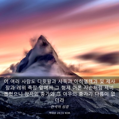 Picture 03 - 역대상 24:31 KOR - 이 여러 사람도 다윗왕과 사독과 - Bible Verse Picture