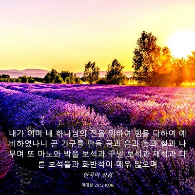 Picture 03 - 역대상 29:2 KOR - 내가 이미 내 하나님의 전을 위하여 - Bible Verse Picture